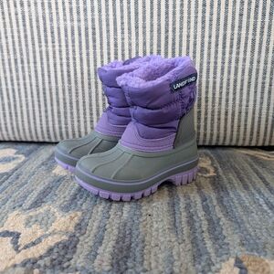 Lands' End Purple and Gray Kids Winter Boots